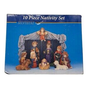 Silvestri 10 Piece Nativity Set Multicolor Resin Figures Christmas Religious